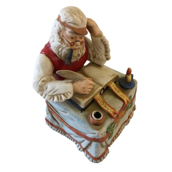 Santa Figurine Music Box Plays You Better Watch Out Boys Girls Naughty Nice List - Picture 10 of 10